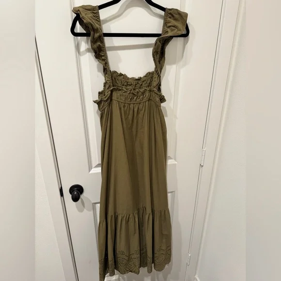 CJLA CARLY JEAN LOS ANGELES CONSTANCE DRESS OLIVE GREEN - Picture 2 of 6